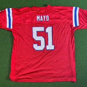 Rare Reebok New England Patriots Jerod Mayo Red Alternate Throwback Jersey 2xl Ebay