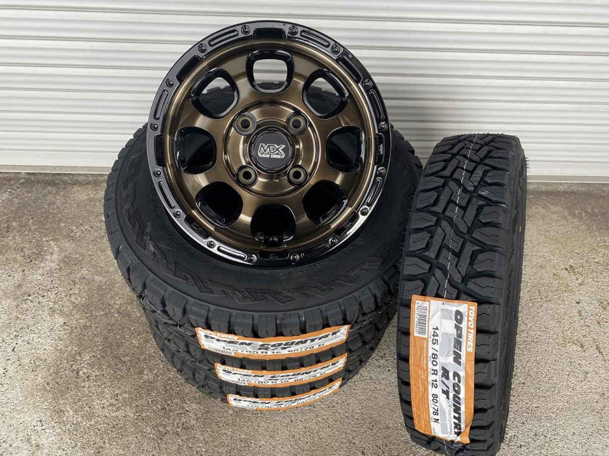Toyo Open Country R/T 145/80R12 (145R12) Set of 4 Acty Carry Hijet