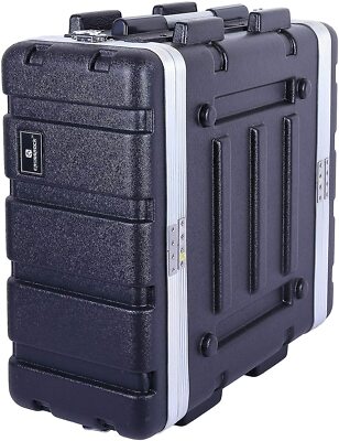 Crossrock Stackable 4 Units Rack Case For Mobile Recording Studio, 19.25'' Depht
