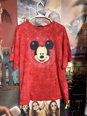 Vintage y2k 2000s Mickey Mouse t-shirt size large Big Print Tie 