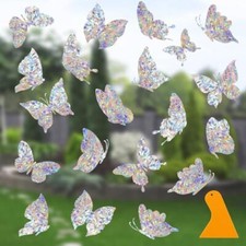 Window Decals to Prevent Birds Strikes, 35 Anti-Collision Rainbow Butterfly