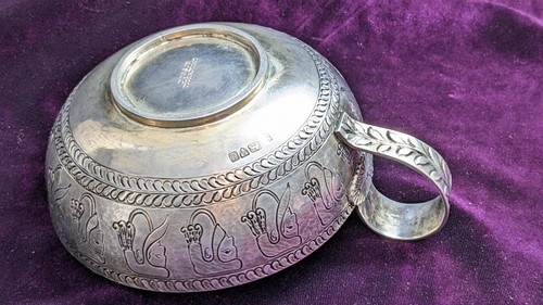 Dobson Piccadilly Antique Edward VII Sterling Silver Wine Taster~ Chester, 1908 - Picture 12 of 17