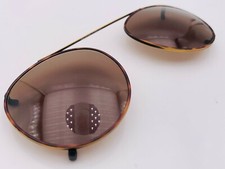 Vintage Charmant CH118 Gold Tortoise Metal Oval Clips-On Sunglasses Frames