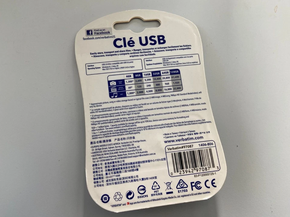 Clé USB Verbatim 4GB 97087 Bleu - Photo 2/2