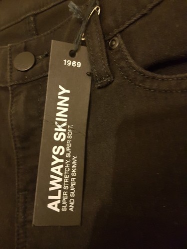 Gap Always Skinny Waist 28" Leg 30" Ladies Stretch Black Denim Jeans Lightweight - Picture 4 of 10