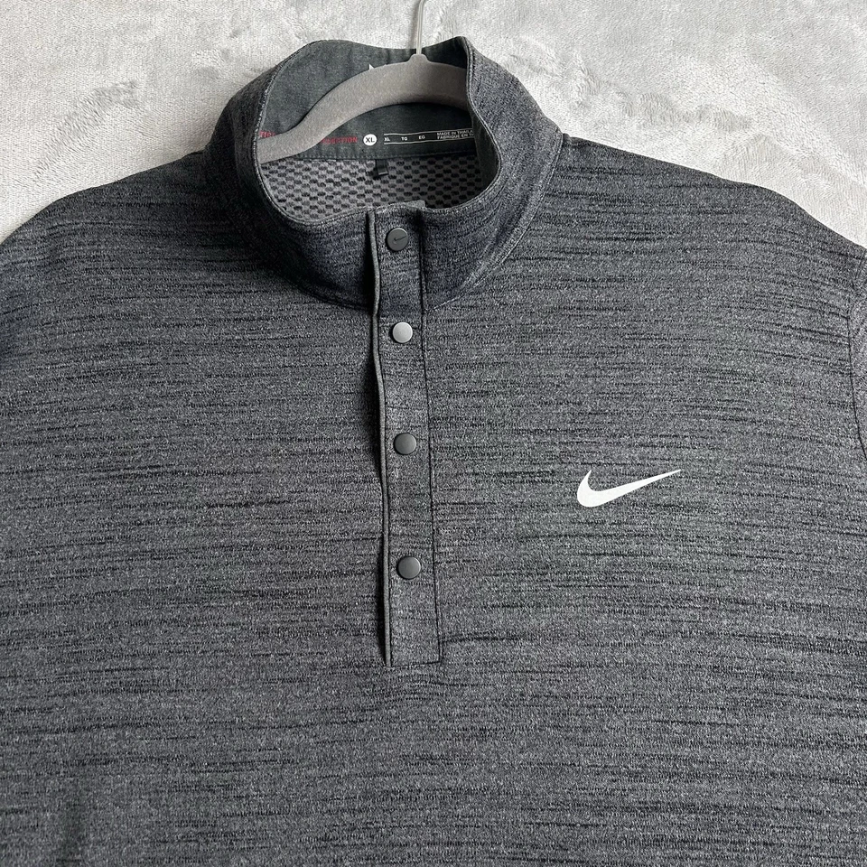Camisa Nike Para Hombre XL Gris Colección Tiger Woods Golf Snap Manga Larga Rendimiento Foto 2 de 4