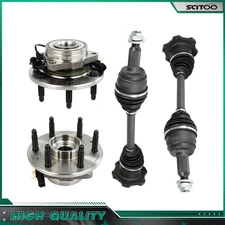 Front CV Axle Shaft + Wheel Hub Bearing For Chevy Silverado 1500 Suburban 4X4