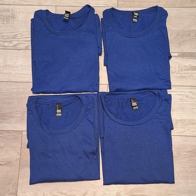 Lot of 4 District 3XL Mens Royal Blue Short Sleeve Perfect Tri  Tee T-Shirts 