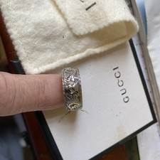 100% authentic Men’s chunky Gucci lion Sterling Silver Ring .T and half. 22. 