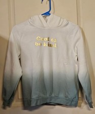 CUTE H  M WHITE  FADE IN LIGHT GREEN HOODIE PULLOVER - CHILD SIZE 8 / 10