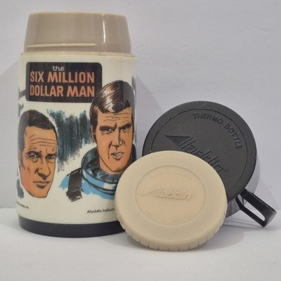 Six Million Dollar Man TV Show 1974 Lunch Box Thermos Aladdin Vintage Complete