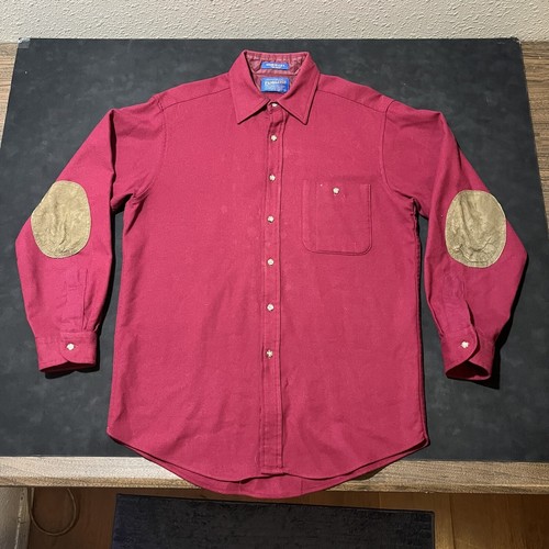 Pendleton, Vintage Pendleton Wool Trail Jacket Board Shirt USA Suede Leather Elbow 1980s