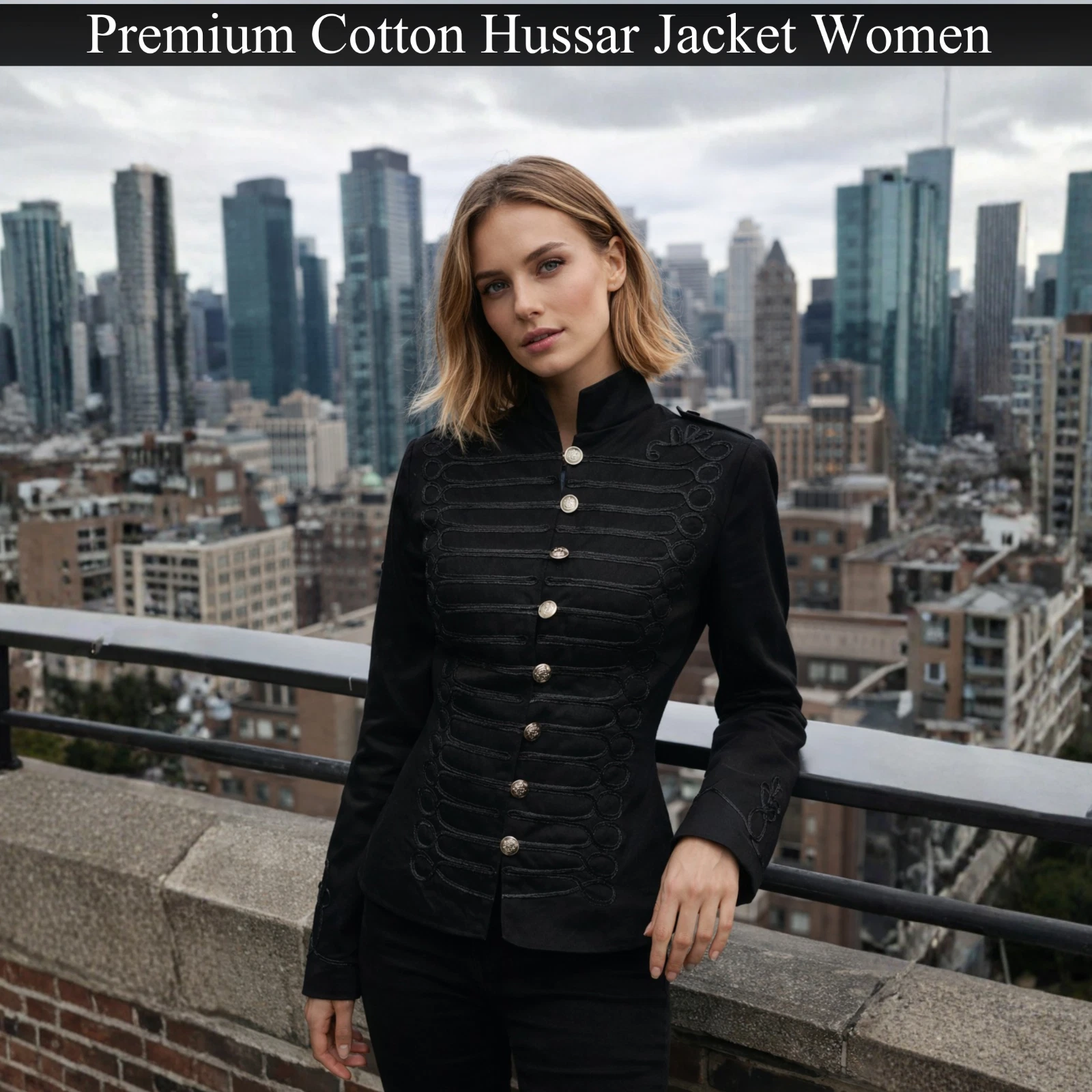 Cotton Hussar Jacket Women Napoleonic Steampunk Jacket Breathable Drummer Jacket