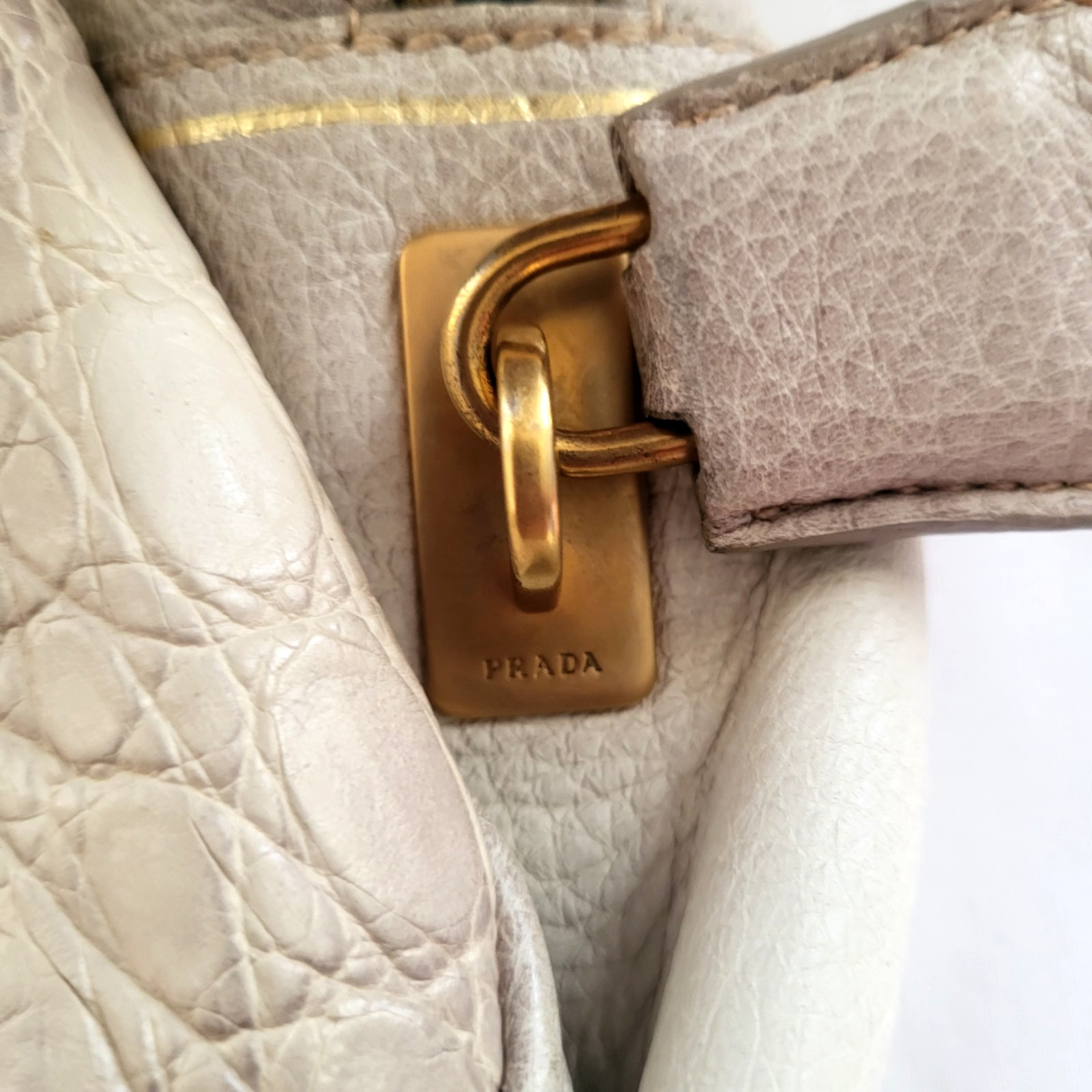 Authentic Prada Milano Canvas & Leather Fringe Satchel Bag Gold Hardware image 10