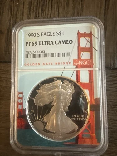 1990-S United States Proof American Silver Eagle, NGC PF 69 Ultra Cameo