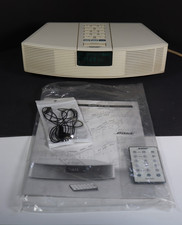 Bose Wave Radio AWR1-1W AM/FM AUX Clock Radio White Remote Manual Antenna i3 