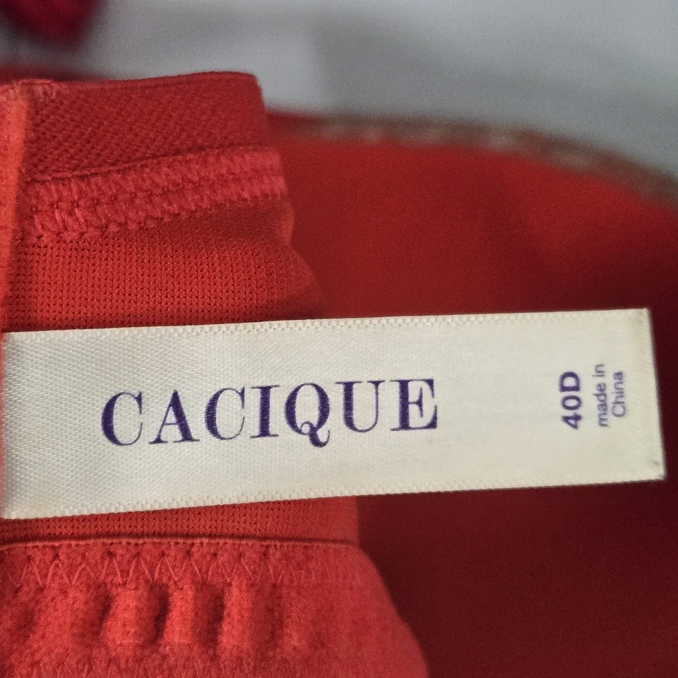 Sujetador Cacique Mujer 40D Naranja Camiseta Con Aros Correa de Encaje Acolchada Foto 3 de 4