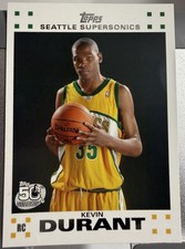 Topps 2007-08 Kevin Durant #2 RC White Seattle Supersonics