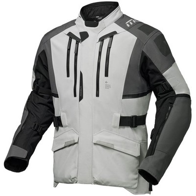 Modeka - Herren Motorrad Textiljacke 8XL - Striker III - hellgrau-schwarz