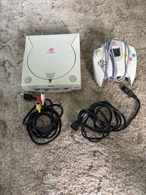 SEGA Dreamcast White Console Bundle HKT-3020 OEM Controller Cables Set TESTED