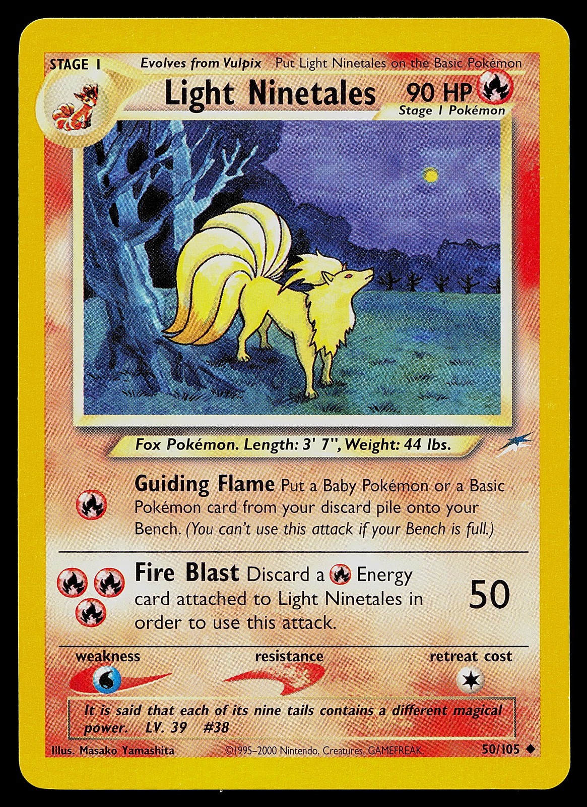 Pokemon Card - Light Ninetales Neo Destiny 50/105 Uncommon
