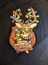 Fruit Of The Loom Whitetail Christmas Hunter T-Shirt Size XL