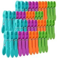 48 PCS Colored Plastic Clothespins,Heavy Duty Clothes Pins with Springs