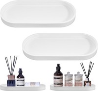 2 StüCk Badezimmer Tablett Dekotablett Deko Tablett Weiß Silikon Ablageschale K