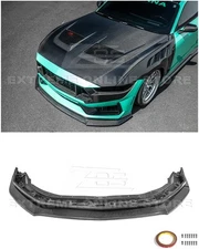 For 24-Up Ford Mustang Dark Horse CARBON FIBER Front Bumper Lip Splitter Panel