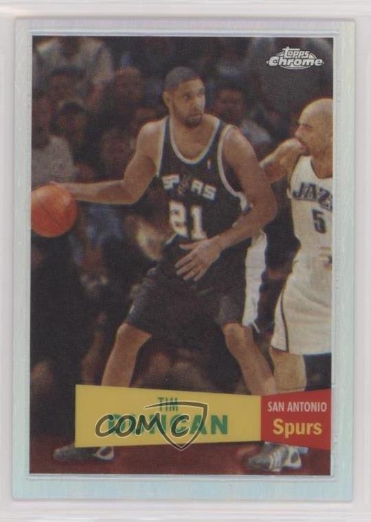 2007-08 Topps Chrome 1957-58 Variations Refractor 232/999 Tim Duncan #21 HOF