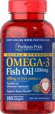 Puritan's Pride Double Strength Omega-3 Fish Oil 1200 mg - 180 Softgels
