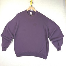 VTG Jerzees Mens Large Sweatshirt Purple Blank Crewneck Fleece Pullover USA Made