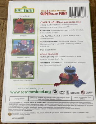 Sesame Street Elmo And Cookie Monster Supersized Fun DVD