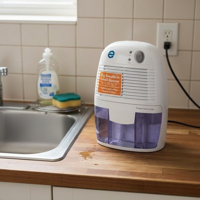 Compact 16 oz Whisper-Quiet Dehumidifier with Auto Restart - Ideal for Home & RV