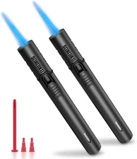 Torch Lighters, Refillable Butane Lighter with Adjustable Jet Flame, Metal Sh...