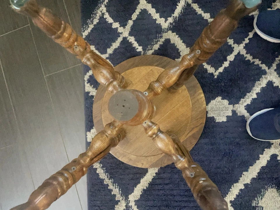 Piano Stool Marble Ball Claw Foot Wood Carved Antique Adjust Spin Seat 18 to 24” - Image 4 of 4