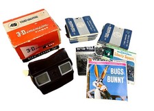 Vintage View Master 3D Viewer Model E Lot w/ Box 40 Reels Disney Ads Inserts