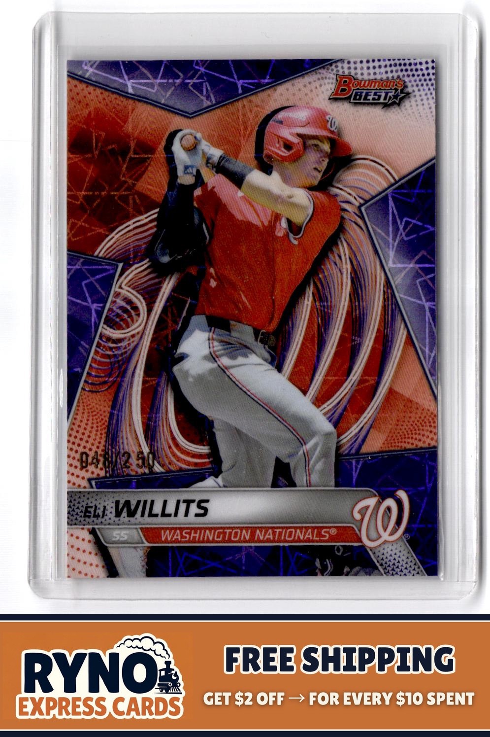 Eli Willits 2025 Bowman's Best #TP-20 Purple Lazer Refractors #/250