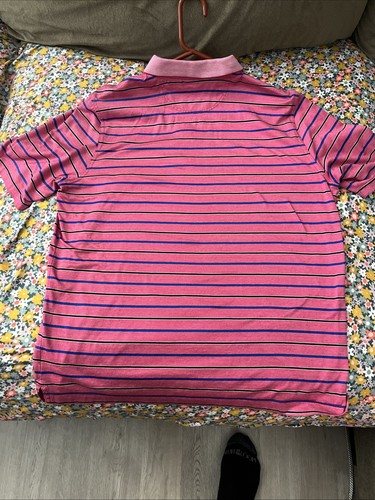 Bobby Jones Golf Polo gestreift rosa mit blauen Streifen Large - Bild 8 von 12