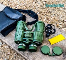 60x50 Day / Night Prism Lenses Army Green Binoculars with Pouch New