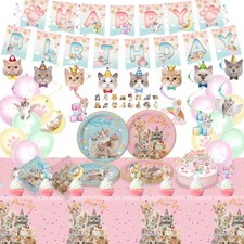 Cat Party Decorations 142PCS Birthday Supplies Set
