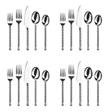 Gourmet Settings Silver Tear 18/10 Stainless 20pc. Flatware Set