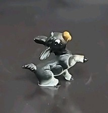 Estatuilla de porcelana de hueso de burro miniatura vintage mula burro mendicidad