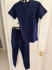 Mandala Womens XS Navy Blue Scrub Set V-Neck Top Jogger Joggers Pants P028-IN
