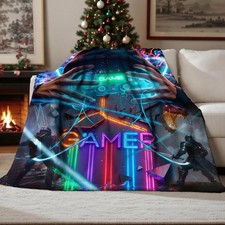 Game Blanket Boys Girls Soft Cozy Throw Plush Fleece Bed Couch 80x60 Inch