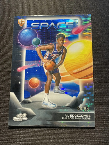 2025-26 Topps Chrome Cosmic Space Walk VJ Edgecombe RC Blue Sonar 98/99 IO33
