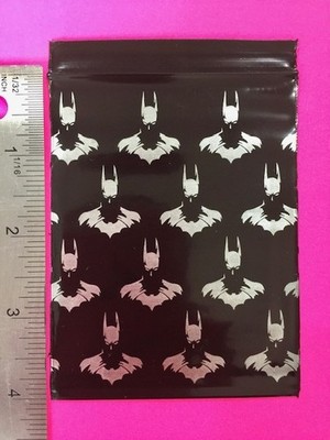 BaggiesSince1987 - 3040  3'' X 4'' ZipSeal BatHero Design Opaque Bags Silver Print