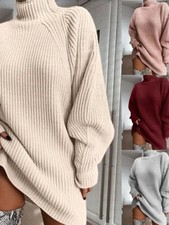 Women Turtleneck Oversized Knitted Dress