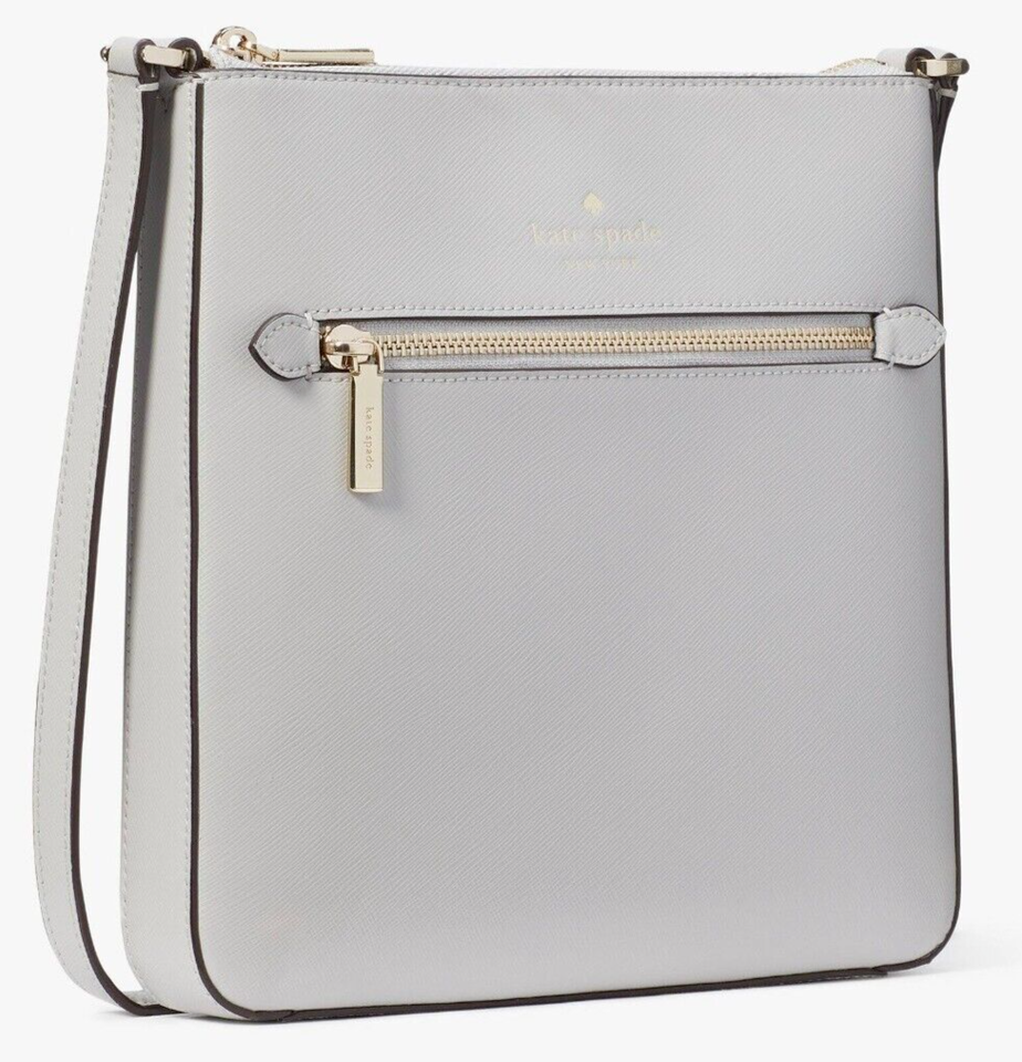 NWB Kate Spade Sadie North South Crossbody Gray Leather
