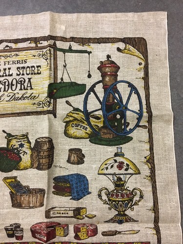 VINTAGE JOE FERRIS GENERAL STORE ADVERTISING TAPESTRY WALL HANGING - Picture 3 of 8